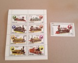 NAGALAND TRENURI -LOCOMOTIVE -CAI FERATE ANIVER. SIR.R.HILL COLITA SI BLOC MNH, Nestampilat