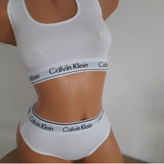 Set Lenjerie Sport Dama Calvin Klein- Alb