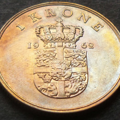 Moneda 1 COROANA / KRONE - NORVEGIA, anul 1962 *cod 1376 = patina frumoasa!