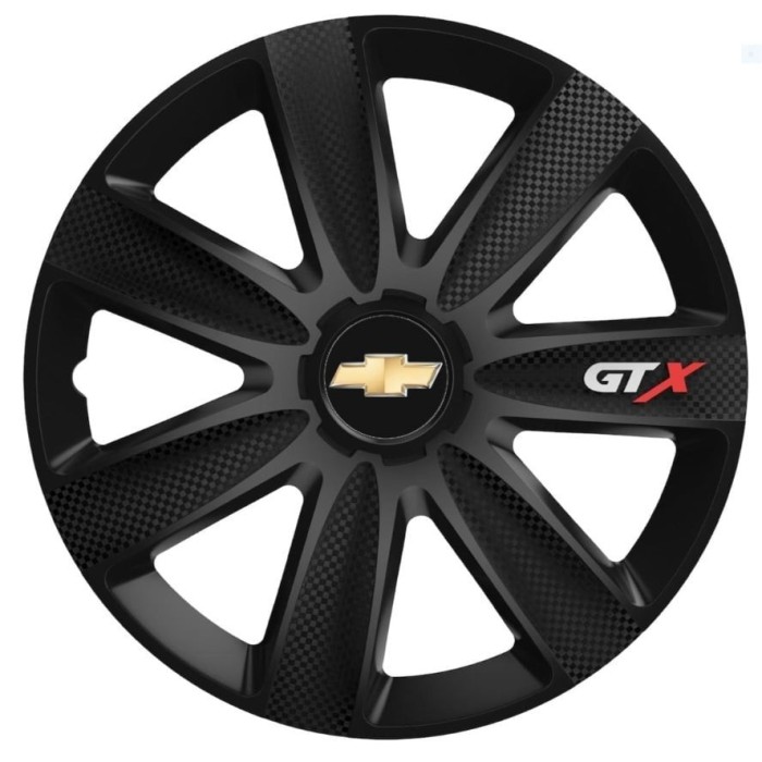 Set 4 Capace Roti GTX Carbon Negru R17, Pentru Chevrolet