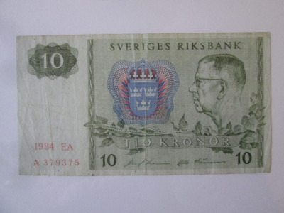 Suedia 10 Kronor 1984 foto