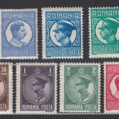 ROMANIA 1930 LP 86 CAROL II FILIGRAN PTT (UZUALE) SERIE MNH