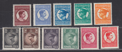 ROMANIA 1930 LP 86 CAROL II FILIGRAN PTT (UZUALE) SERIE MNH foto