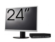 Pachet Calculator Refurbished HP ProDesk 400 G6 Mini, Intel Core i5-10500T 2.30 - 3.80GHz, 8GB DDR4, 256GB SSD + Monitor 24 Inch + Windows 10 Pro NewT