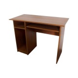 Birou pentru calculator cu spatiu de depozitare, polita pentru tastatura, PAL melaminat, 100x52x76 cm, fag