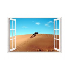 Sticker decorativ, Fereastra 3D, Dune de nisip, 85 cm, 622STK