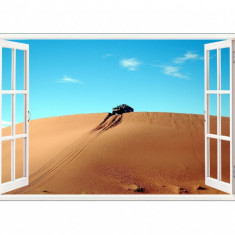 Sticker decorativ, Fereastra 3D, Dune de nisip, 85 cm, 622STK