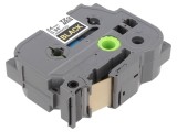 Bandă Neagră 24mm x 8m cu Scris Auriu