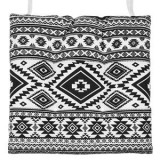 Pernă pentru scaun cu model Aztec, 42x42cm, alb-negru, CMCLASS