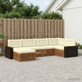 vidaXL Set de canapele de exterior cu pernă 6 pcs Natural și Crem 3383573