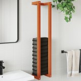 Suport Prosoape Baie VidaXL, Lemn Masiv Pin Maro Ceruit, 23x18x110cm, Raft Depozitare, Montaj Perete