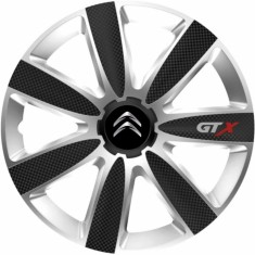 Set 4 Capace Roti GTX Carbon Gri-Negru R17, Compatibil Cu Citroen