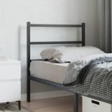 VidaXL Tăblie de pat metalică, negru, 75 cm