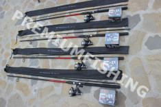 Set 4 Lansete 2,1 Metri Power Plus + 4 Mulinete Mifine Keen 4 Rulmenti + Nylon foto