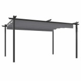 Pavilion de gradina, acoperis retractabil, antracit, 4x3 m