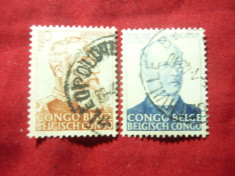 2 Timbre Congo Belgian 1947 - Personalitati , stampilate foto