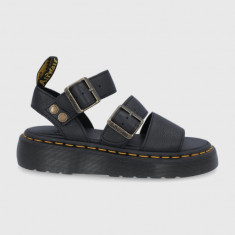 Dr. Martens sandale de piele Gryphon Quad femei, culoarea negru, cu platformă DM25720001.Gryphon.Qu-Black