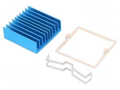 Radiator extrudat cu aripioare BGA albastru 35x35mm foto