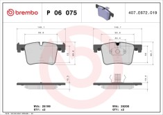 BREMBO P 06 075 PRIME LINE set placute frana,frana disc