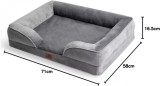 Pat ortopedic pentru c&acirc;ini BEDSURE, canapea ergonomică pentru c&acirc;ini, 71 x 58 cm
