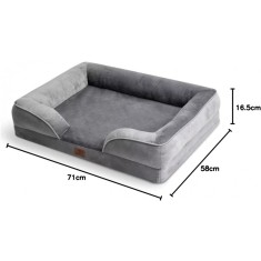 Pat ortopedic pentru c&acirc;ini BEDSURE, canapea ergonomică pentru c&acirc;ini, 71 x 58 cm