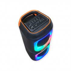 Boxa portabila cu doua difuzoare, lumini rgb, acumulator, MP3, USB, bluetooth,