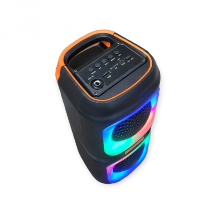 Boxa portabila cu doua difuzoare, lumini rgb, acumulator, MP3, USB, bluetooth,