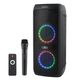 Boxa portabila A2808, 800 W, LED RGB, inaltime 40 cm, microfon wireless, AUX, USB, telecomanda