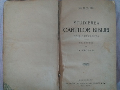 Studierea cartilor Bibliei- H.T.Seell foto