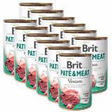 Conservă Brit Pat&eacute; &amp;amp; Carne de v&acirc;nat 12 x 400 g