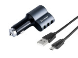 &Icirc;ncărcător 12/24v, 3x Usb Auto-id Max 5.1a Cu Priză Brichetă + Cablu Usb&amp;gt; Micro Usb Maway 63002