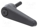 Manetă franceză ELESA GANTER 25mm filet, 45mm lungime, corp negru