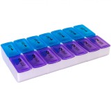 Cutie Depozitare Pastile, Organizator Săptăm&acirc;nal, 7 Zile, Plastic, Multicolor, 20x11cm