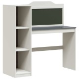 vidaXL Birou cu tablă de scris cu raft Alb și gri 120 x 45 x 118.5 cm