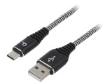 Cablu USB 2.0 USB A la USB C 2m Negru Aurit, Gembird