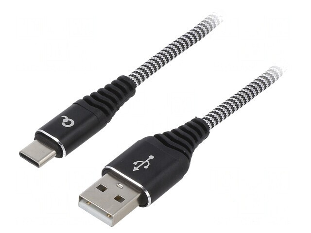 Cablu USB 2.0 USB A la USB C 2m Negru Aurit