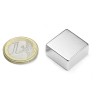 Magnet Neodim Bloc 20x20x10mm, Puternic 14.5Kg, Argintiu, Lucios
