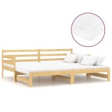 Cumpara ieftin Pat extensibil de zi, 2x(90x200) cm, lemn masiv de pin