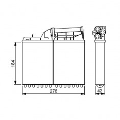 Radiator Incalzire BMW Seria 5 E34, 06.1987-01.1997, 518g, 518i, motor 1.8; 520i, motor 2.0 R6, benzina, fara AC, tip Valeo, aluminiu mecanic/plastic