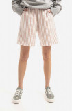 Wood Wood pantaloni scurți din bumbac Kamma culoarea alb, cu model, medium waist 12211800.1102-DUSTYOR