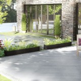 Cumpara ieftin Jardiniere de grădină 2 buc. negru 200x31x31 cm lemn masiv pin