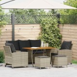 VidaXL Set canapele de grădină cu perne, 6 piese gri deschis poliratan