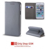 Husa Flip Carte Smart Gri Huawei Y6 II (Y6 2) 2016 - Protectie Premium
