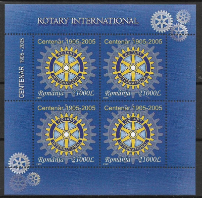 2005, LP 1673 - Centenar Rotary - bloc de 4 marci foto