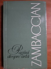 Zambaccian - Pagini despre arta