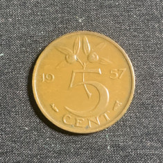 Moneda 5 cenți 1957 Olanda