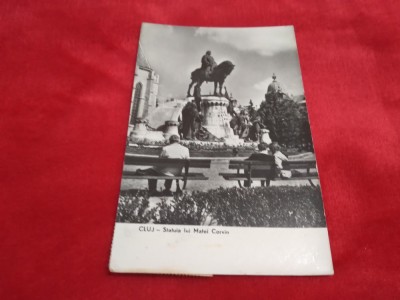 CARTE POSTALA CLUJ-STATUIA LUI MATEI CORVIN CIRCULATA foto