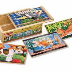 Set 4 puzzle lemn in cutie Animale de companie