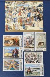 Mongolia (1989) - Serie completă Timbre + Coliță "Arta Populară și Festivalul Naadam" ( MNH) VRT1