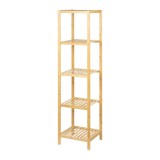Etajera depozitare KL273, cu 5 rafturi, lemn, multifunctional, natur